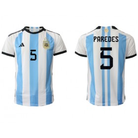 Herren Fußballbekleidung Argentinien Leandro Paredes #5 Heimtrikot WM 2022 Kurzarm